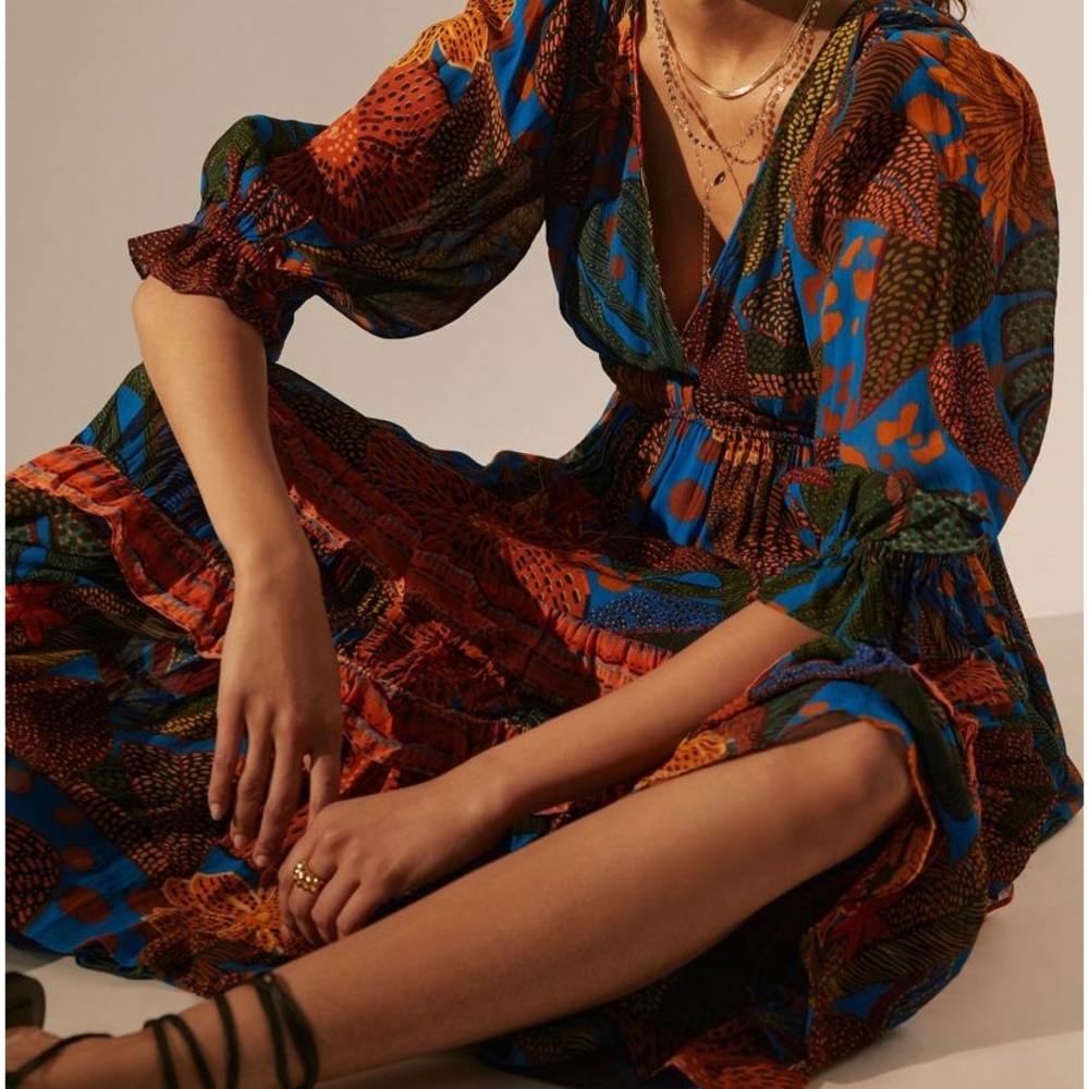 FARM RIO Puff Sleeve Maxi Dress - Picture 2 of 7